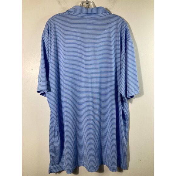 Mens Pro Tour Coolplay Golf Polo Shirt Short Sleeve Striped Blue White 2XL Polye - Picture 2 of 6